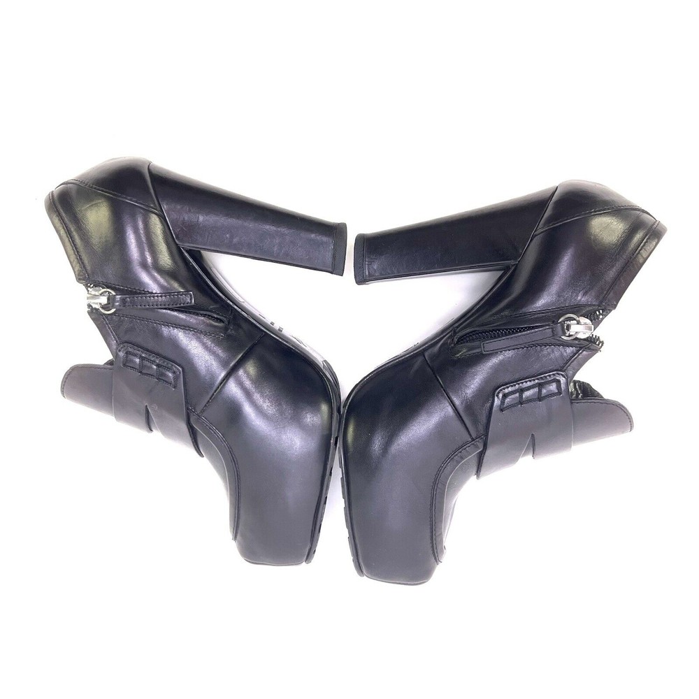 Proenza Schouler Penny Leather Platform Shoes Black Y2K Heels 38 EU / 7.5 US - Picture 6 of 12